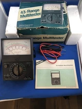 VINTAGE RADIO SHACK 22-214 MICRONTA 43-RANGE MULTITESTER w/ DOUBLER CIB TESTED