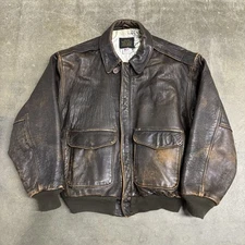 1980s Vintage Avirex Leather Flight Jacket Type A-2 Great Patina Size Medium