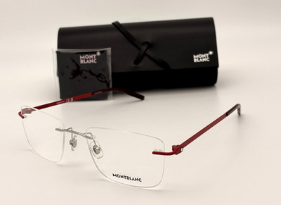 MONT BLANC MB0281O 009  Silver Red  / Clear Lens  56mm Eyeglasses