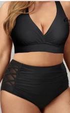 NWT Yonique Plus Size High Waist Bikini Swimsuit Size 12W 700
