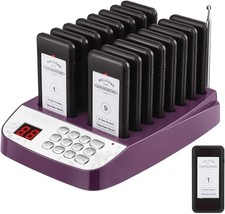 Buzzer 16-Pack Restaurant Pager System 1640ft Range Vibration/Flash