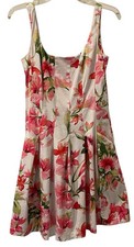 Lauren Ralph Lauren Women's Midi Dress Sleeveless Pink Floral Size 4 Pockets