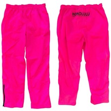 Vintage 80s 90s Rare Jams World Neon Pink Nylon Windbreaker Zip Hem Pants Large