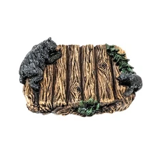 Rustic Bear Soap Dish – Woodland Cabin Bathroom Tray with Bear Figurine