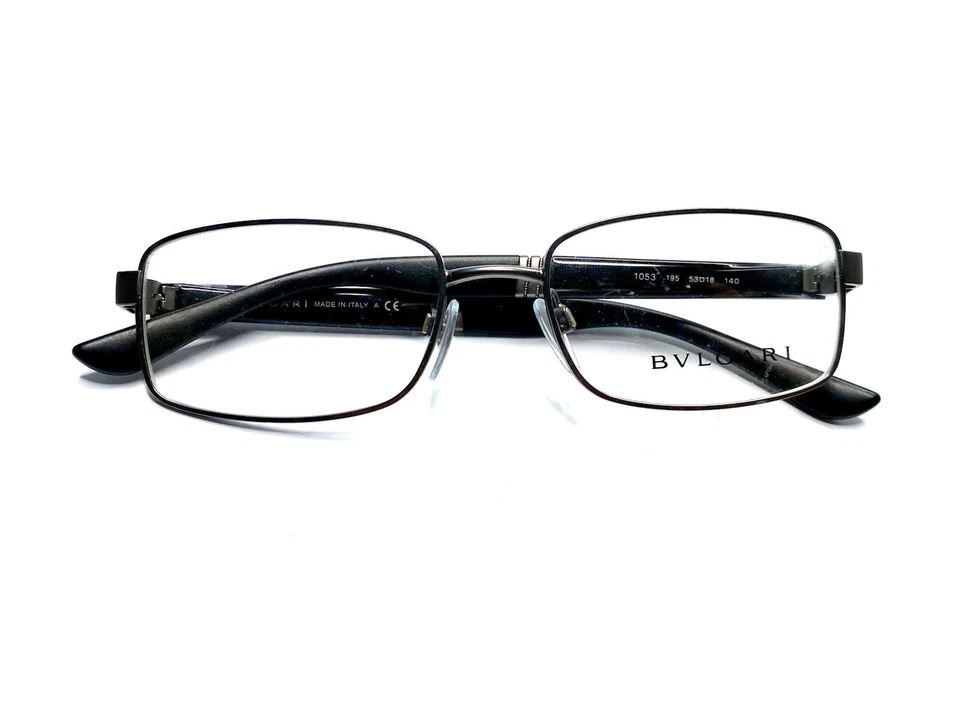 Nuevas gafas rectangulares Bvlgari para hombre gris mate negro Italia 1053 195 53 18 140 Foto 4 de 4