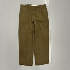 Vintage 50s Wilson Brown Striped Cotton Rayon Trousers 33x26 1950s True Vintage
