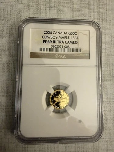 Canada 2006 Cowboy-Maple Leaf 50 Cents Gold NGC PF69 ULTRA CAMEO SKU# 2419