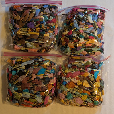 Lot of 715! DMC Embroidery Floss Skeins All Colors All New, All 3000 Numbers