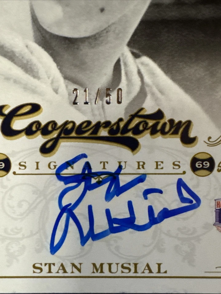 2012 PANINI 21/50 STAN MUSIAL AUTOGRAPED BASEBALL CARD COOPERSTOWN SIGNATURES - Image 2 of 4