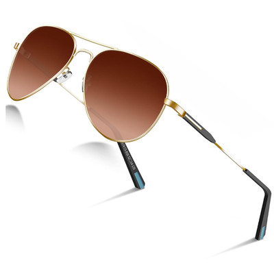 Sonnenbrille Herren Polarisiert Pilotenbrille Metallrahmen UV400 Schutz Retro