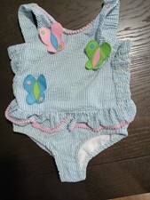 Funtasia Too Seersucker Romper - Toddler size 12m -swimwear - butterfly motif