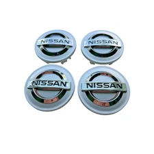 Wheel Center Caps Silver Chrome Logo For Nissan Rogue Sport Quest 54mm 4 Pcs Set