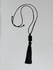 vintage black tassel necklace