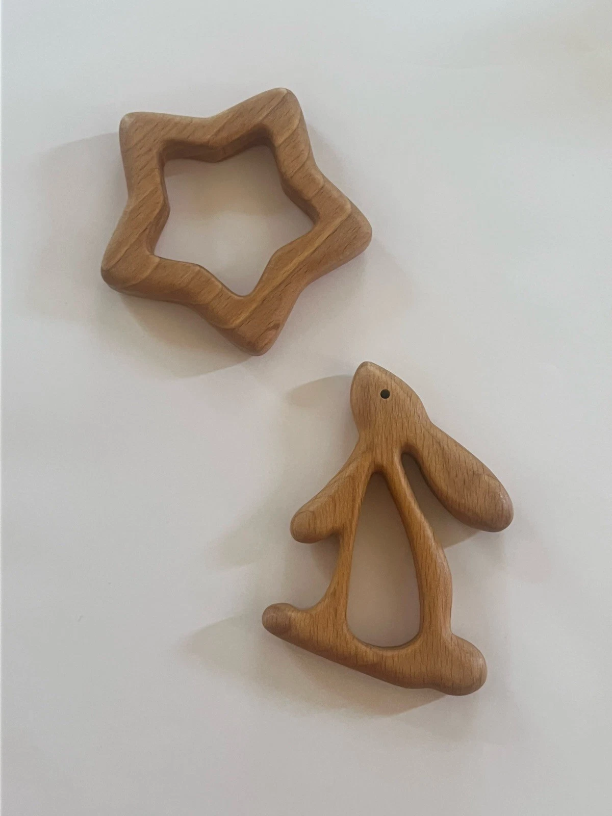 Two Wood Wooden Tiny Fox Hole Teether Toys