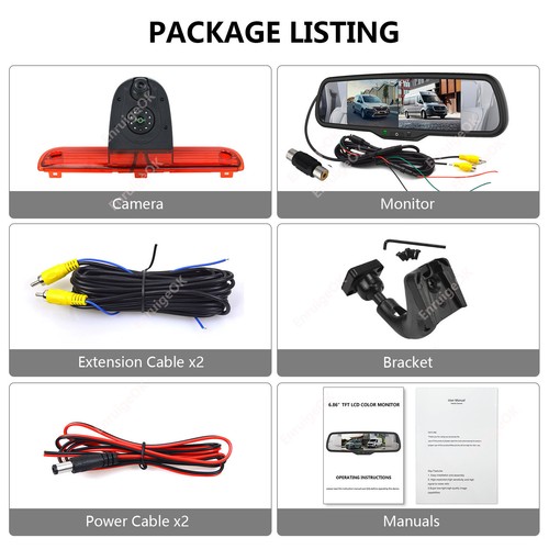 Kit de cámara de marcha atrás luz freno relé citroen fiat ducato y pantalla dividida de 6,86" - Imagen 18 de 18