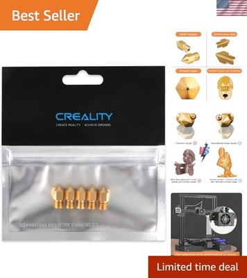 5-Pack 0.4mm Ender 3 Brass Hotend Nozzles - High-Quality 3D Printing Essentials