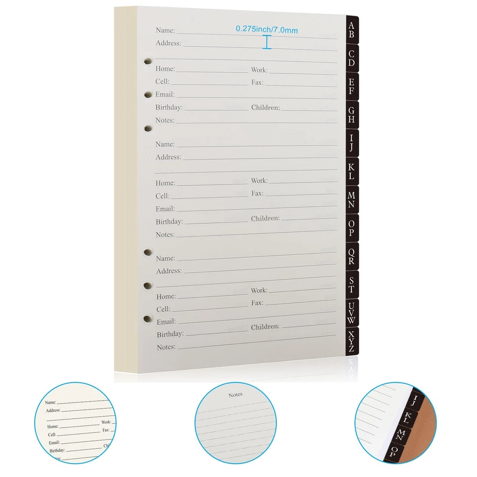 Refillable Address Book With Alphabetical Tabs, W/pockets, 648 Large - Image 2 of 4