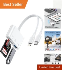 Universal SD Card Reader with USB C & Lightning - Fast Transfers Up to 60MB/s