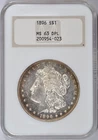 1896 MORGAN SILVER DOLLAR NGC MS63 DPL DMPL OLD FATTY HOLDER