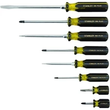 100 Plus 8 Pc Combination Screwdriver Set, Phillips, Slotted, 1/4 in, 7/32 in,