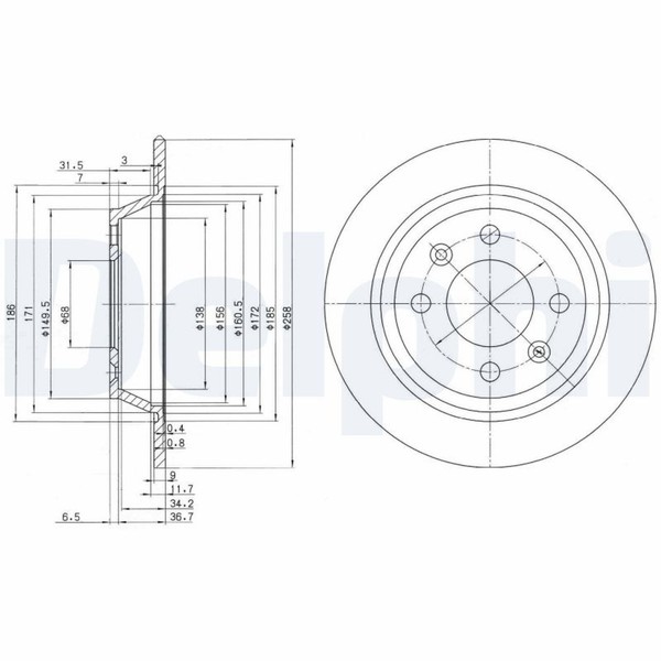 2X Bremsscheibe Delphi BG2420 FüR 900 9000 Saab 1 Combi AC4 AM4 Turbo Cat Aero-image