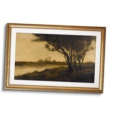 Gold Framed Large Wall Art Canvas Print 36L" x 24W" Twilight Silhouettes