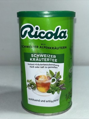 Sealed Ricola Tea For Sore Throats 200 G, Damaged Dented Tin See Photos 