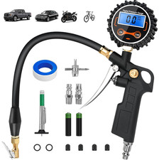 Digital Tire Pressure Gauge With Inflator 3-250 Psi Heavy Duty Air Compresso...