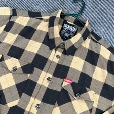 Dixxon Flannel Shirt The Tango Mens 3XL Brown Plaid Long Sleeve Button Down