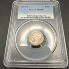 1947-S Roosevelt Silver Dime PCGS MS66 Rainbow Toning