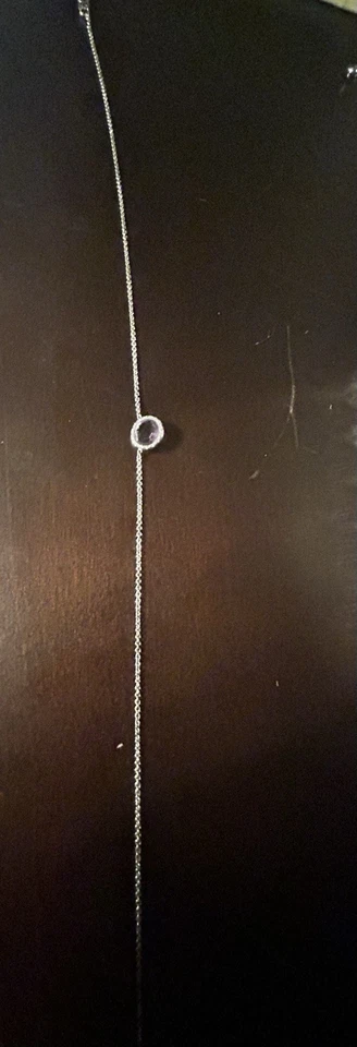 TACORI 925 纯银娇小浮动边框紫水晶 16 英寸项链 SN15401 — 第 3/4 张图片