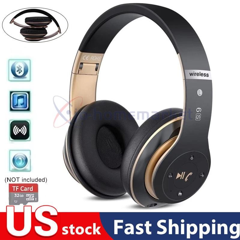 Bluetooth Headphones Wireless Noise Cancelling Stereo Earphones Over Ear Headset