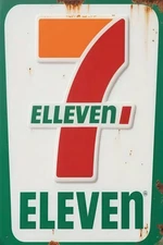 7-Eleven  Vintage Weathered GAS STATION Service Man Cave Metal Sign 8x12" 