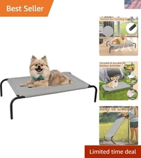 Portable 33-Inch Elevated Pet Bed - Sturdy Steel Frame for Indoor & Outdoor Use