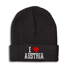 Beanies for Men I Love Austria I Love Winter Hats for Women Acrylic Skull Cap