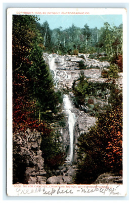 1906 Silver Cascade Crawford Notch White Mountains Hampshire Early Postcard RPO