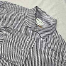 Banana Republic Men's Purple Herringbone Cotton French Cuff Long Sleeve Shirt 16