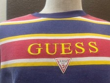 Vintage 90's Guess Striped Longsleeve Shirt Size M