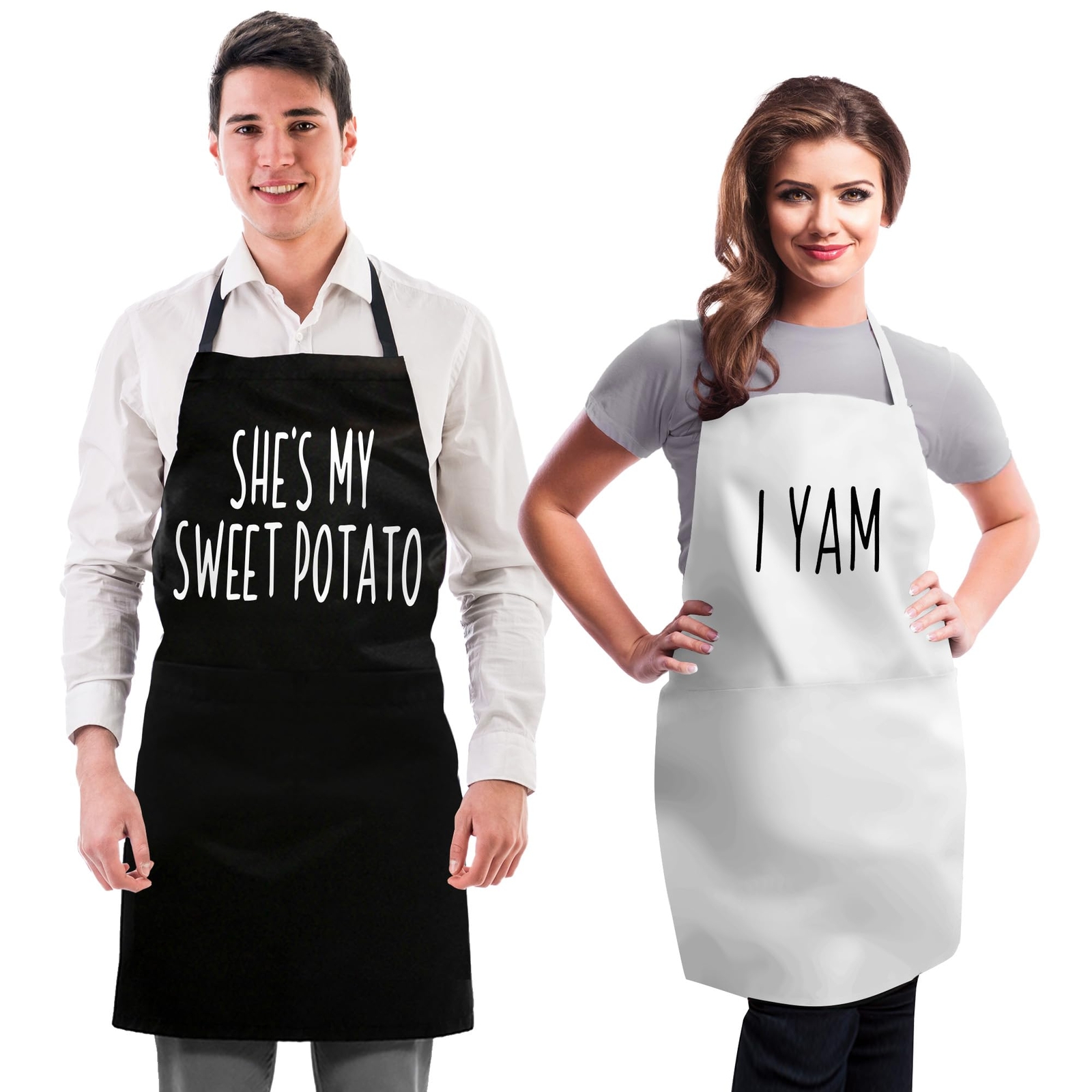 ” Funny Couple Aprons ” Gift Ideas For Her Him ” Wedding Engagement Bridal Birth