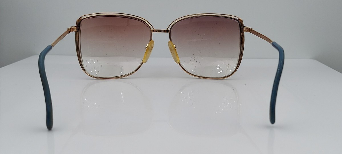 Vintage Silhouette M6045 Blue Gold Oval Metal Sunglasses Austria 