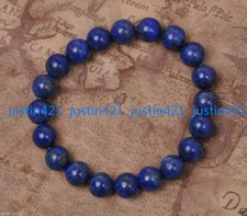 Natural 6/8/10/12mm Blue Lapis Lazuli Round Gemstone Stretch Bracelet 7.5'' AAA