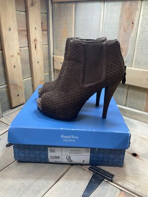Simply Vera Wang SVLIRBROWN Party Heels Shoeties Shoe Boots Booties US7 