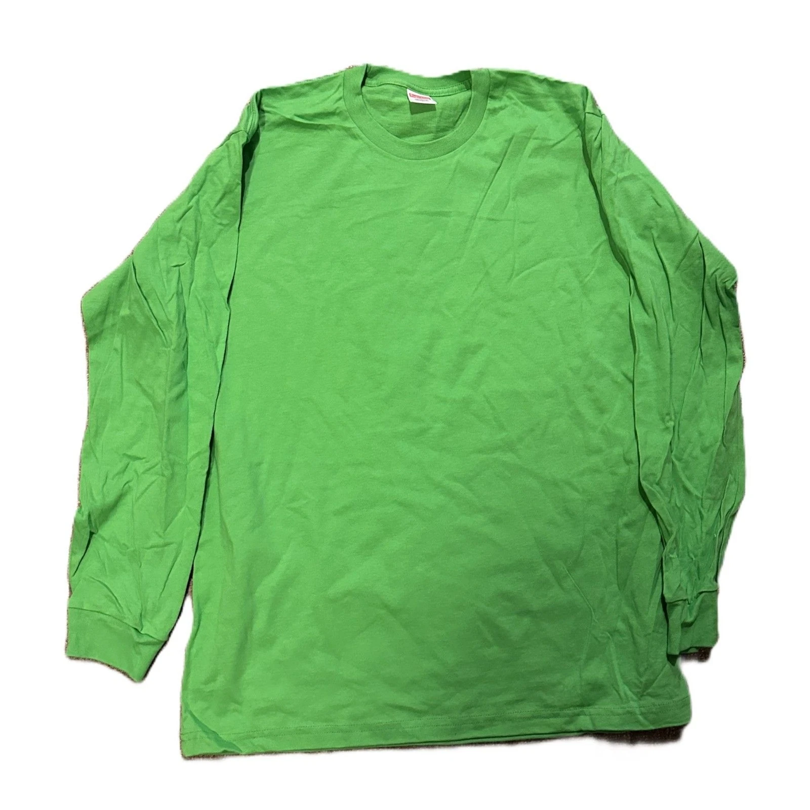 SUPREME   T shirt blanc manches longues   Vert   Taille XL