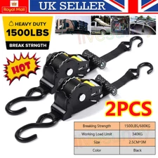 2pack Automatic Ratchet Tie Down Straps 680kg Car Roof Belt Quick-Release Adjust