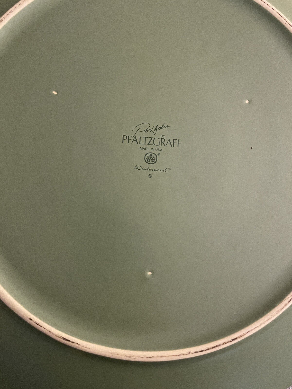 Pfaltzgraff Winterwood Chop Plate Handles Holly Berry Chickadee