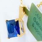 GENUINE 1.06 Cts BLUE SAPPHIRE PENDANT 14K YELLOW GOLD - Free Appraisal  - NWT — photo 3
