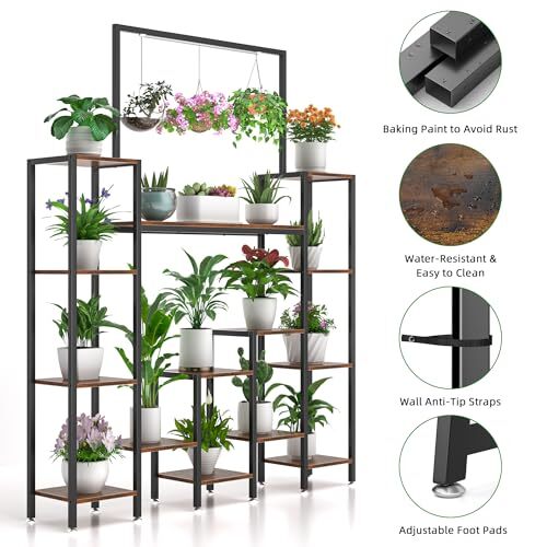 Tiered Plant Stand Indoor with Grow Lights, Tall Metal Plant Stands eBay