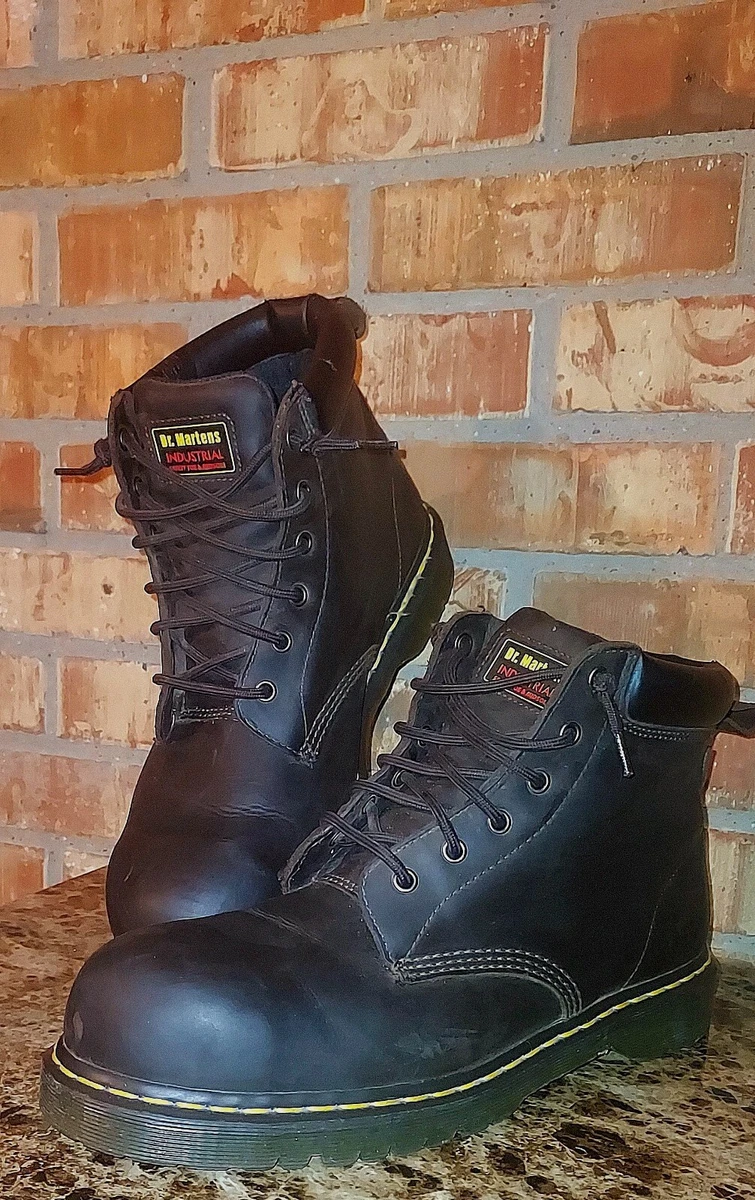 Dr. Martens Industrial Steel Toe Work Boot Mens 13 F2413 Dk Brown Slip Resistant