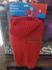 Vibrant Life Dog/Pet Sweater “Spoiled” Dog/Pet Sweater Sm 10-20 lbs NWTs