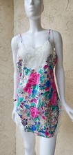 Vintage Victoria  s Secret Gold Label Floral Lace Satin Slip Dress Negligee Small